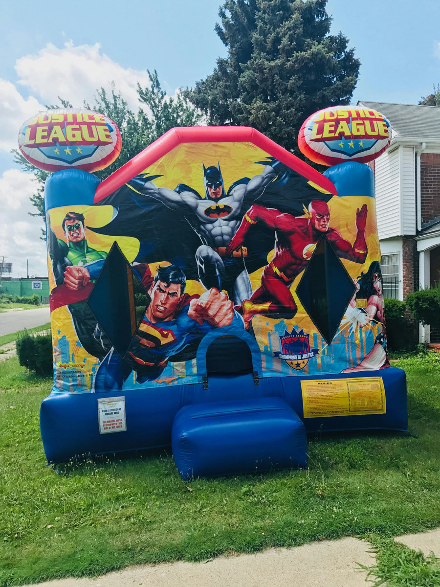 Justice League Bounce House rental concept